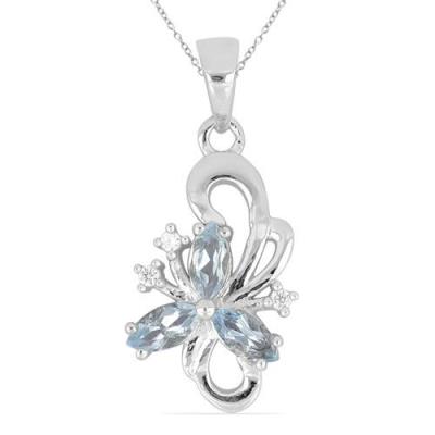 BUY STERLING SILVER NATURAL IOLITE GEMSTONE  PENDANT